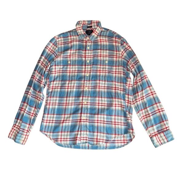 J. Crew Men's Slim Fit Plaid Button-Up Flannel Shirt Size Large - Picture 1 of 6